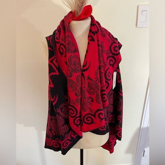 REVERSIBLE poncho vest for women || NEW || Woman’s sleeveless cardigan || NEW - Picture 1 of 12